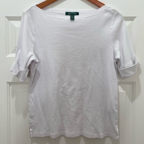 Ralph Lauren Cotton Boatneck White Top, XL - Picture 6 of 7